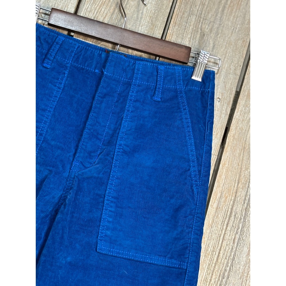 BDG Urban Outfitters Blue Corduroy Wide Leg Raw Hem Patch Pocket Pants Size 2 - Picture 2 of 8